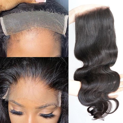 Body Wave 0.095mm Real HD 5x5 Lace Closure Invisible and Breathable Real HD Lace Closure 100% Human Hair with Tiny Single Knots Full Density Hair Natural Hairline (12inches)