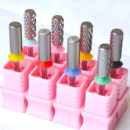 Professional Small Barrel Nail Drill Bit, Flat Top Tungsten Carbide 3/32", Two-Way Rotation E-File Bit for Soft & Hard Gel Removal, Acrylic Shaping Tool for Techs & Beginners, Extra Fine.