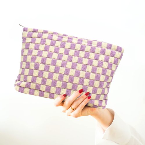 Makeup Bag Cosmetic Bag for Women,Makeup Bags for Purse Zipper Cosmetic Pouch Large Travel Canvas Make Up Organizer for Women and Ladies Purse(Dream Purple2)
