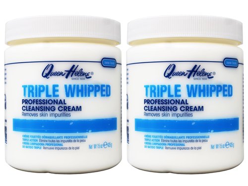 Queen Helene Triple Whipped Professional Cleansing Cream – Rich Fluffy Texture Gently Removes Skin Impurities, Leaves Skin Soft, Smooth, and Refreshed – 15 oz (Pack of 2)