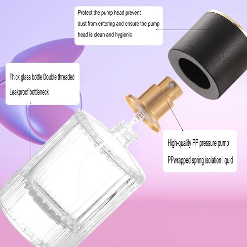 YWG Stone Vintage Perfume Bottles, 2 Packs 30ml Glass Atomizer Travel, Empty Clear Perfume Spray Bottle Essential Oil Container Sprayer Cologne Atomizer for Men