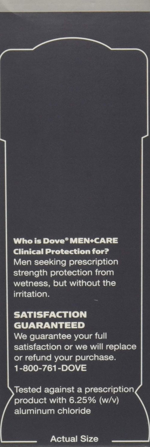 Dove Men+Care Deodorant, 96H Clinical Protection Antiperspirant, Clean Comfort 4-Pack – Prescription Strength Wetness Protection with ¼ Moisturizers, 1.7 Oz Ea