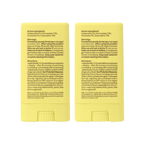 Sun Bum Kids SPF 50 Clear Sunscreen Face Stick | Wet or Dry Application | Hawaii 104 Act Compliant (Octinoxate & Oxybenzone Free) Broad Spectrum UVA/UVB Sunscreen | 0.53 oz (Pack of 2)
