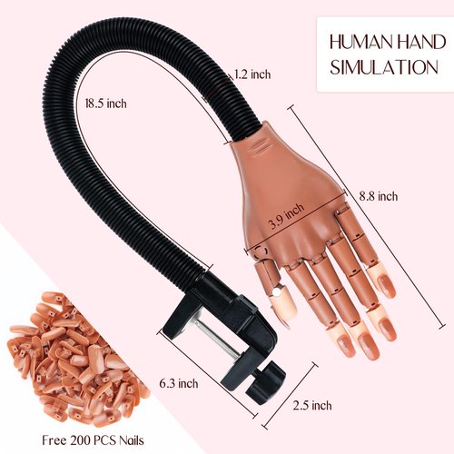 Saviland Nail Supplies with Practice Hand and 14PCS French Tip Nail Tool with Replaceable Stamper Head