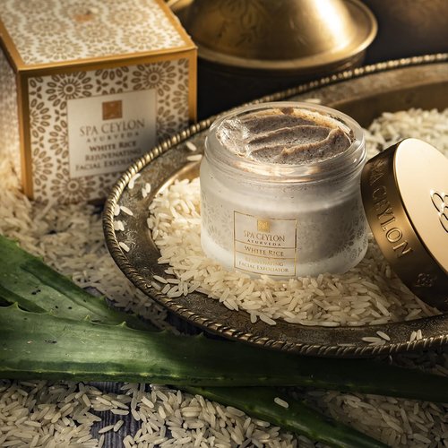 SPA CEYLON White Rice Rejuvenating Facial Exfoliator | Gentle Daily Face Polish for Normal to Dry & Sensitive Skin | 100 g