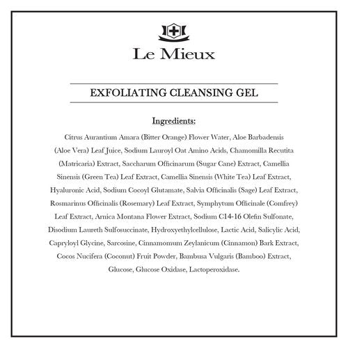 Le Mieux Exfoliating Cleansing Gel - Deep Pore Lactic & Salicylic Acid Face Wash with Hyaluronic Acid & Aloe, Ideal for Oily or Blemish-Prone Skin, No Parabens or Sulfates (6 oz / 180 ml)