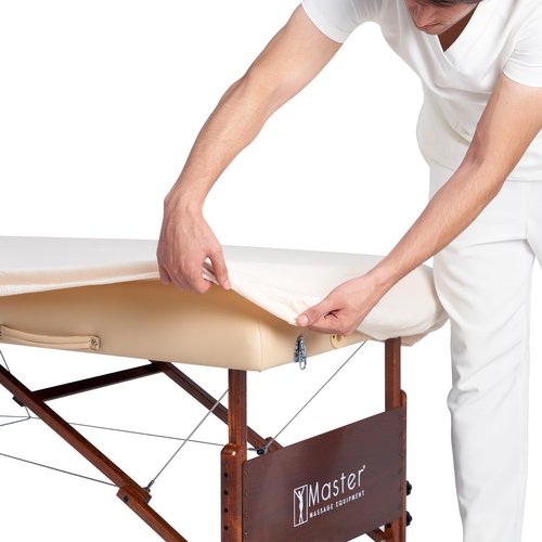 Master Massage Cotton Flannel Sheets Set (3 Piece Set) Massage Table Cover Set, Beauty Salon SPA Bed Replacement Cover, Includes Table Cover, Face Cushion Cover, Table Sheet, Sky Blue