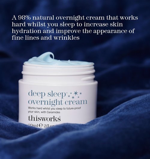 THISWORKS Deep Sleep Overnight Face Cream with Persian Silk Tree Extract, Ceramides & Copper PCA, to Help Fight Signs of Fatigue & Support Skin Renewal, 60ml