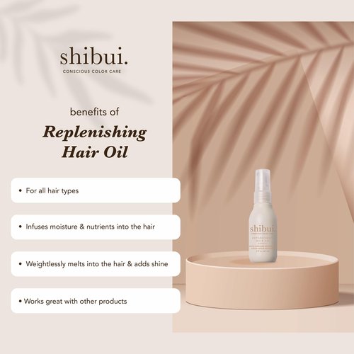 Shibui Replenishing Hair Oil, Moisturizing & Frizz Control, Adds Shine & Nutrients, Vegan & Sulfate-Free, 2 Fl Oz