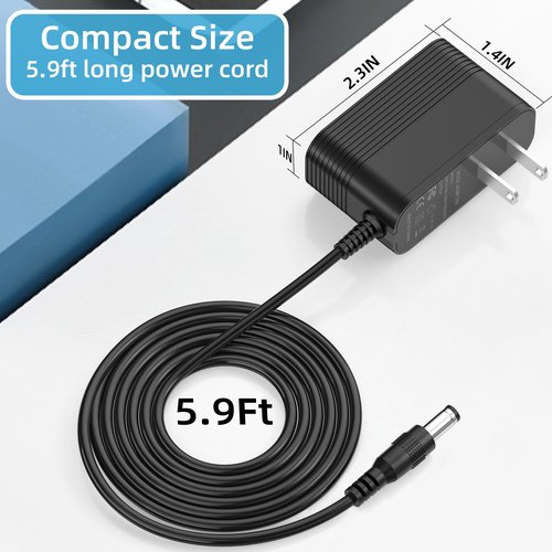 12V Charger for AeroGarden Harvest 360 Slim Elite Power Cord Compatible with AeroGarden 100690 100691 100692 100693 100694 100695 Adapter Replacement Power Supply