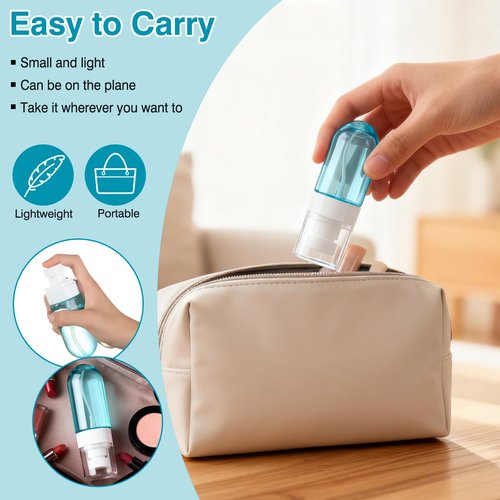 Gungtien Small Spray Bottle Travel Size,3 Pack 2oz Mini Travel Bottles Refillable Empty Plastic Containers Leak Proof for Perfume Toners Rose Water Cosmetics