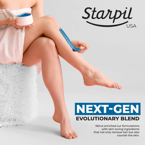 Starpil Wax 500g / 1.1 lb Blue hypoallergenic Hard Wax Beads for Painless Hair Removal, Stripless Body Wax Beans, Polymer Blend Bikini Wax, Coarse Hair Removal hypoallergenic Beads for Sensitive Skin