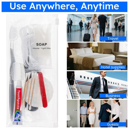 LLHQAMT Travel Toothbrush Kit, Hygiene Kit Comes in A Double Sealed Individual Package, Personal Hygiene Kit for Hotel, Camping, Home and Travel (20 Set)