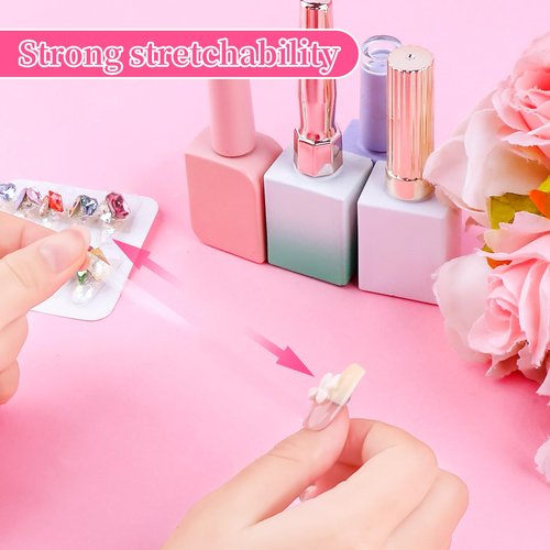 BQAN 12 Sheets Double Sided Nail Tape for Press On Nails, Clear Adhesive Mounting Tapes for Nails Design Display/Fake Nail Storage/Manicure Packaging Organize