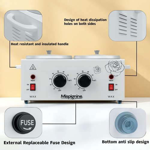 Double Wax Warmer Professional for Hair Removal, Large Wax Pot Electric Waxing Heater for Spa and Salon Equipment.