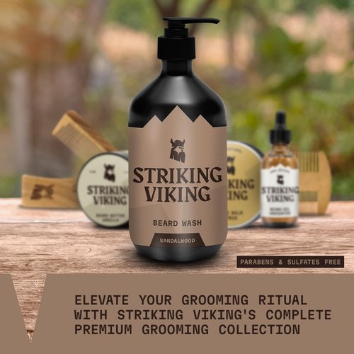 Striking Viking Beard Oil Sandalwood (2oz) & Beard Wash Sandalwood (17oz)
