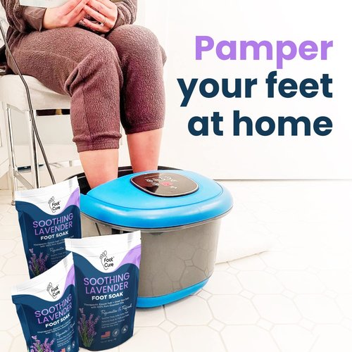 Soothing Lavender Foot Soak with Epsom Salt - Best Toenail Treatment, & Softens Calluses - Soothes Sore & Tired Feet, Moisturizing Athletes Foot Care For Dry Cracked Feet Cream