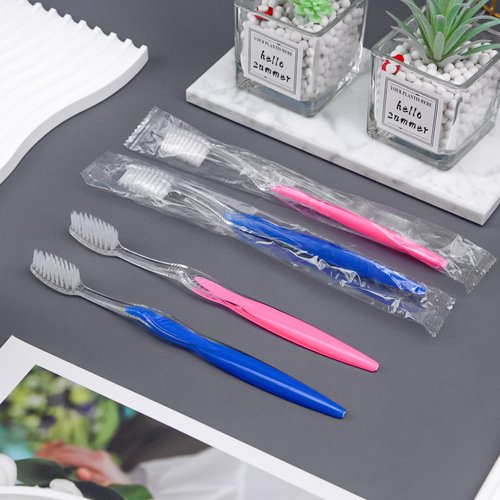 HQSLsund 150 pcs Prepasted Disposable Toothbrushes Bulk Individually Wrapped Pre Pasted Soft Bristle Tooth Brush Set Travel Toothbrushes for Homeless Gift Hotel Camping Travel