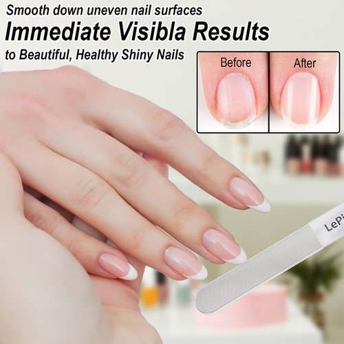 LePinko Salon-Quality Cuticle Trimmer with Cuticle Pusher and Nail File and Buffer Bundle Set