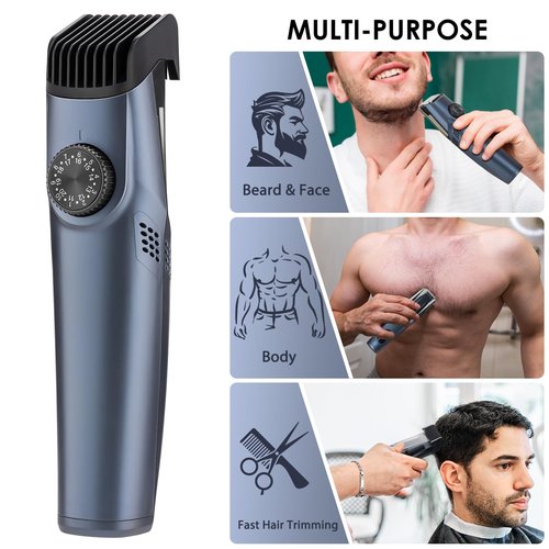 Vacuum Beard Trimmer for Men with 20 Length and Styles Adjustable, Built-in Vacuum Trimmer for Mustache, Sideburns, Facial Hair, Rechargeable Mustache Trimmer