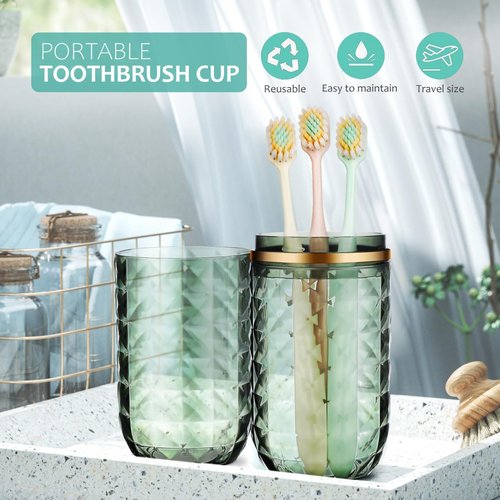 Didiseaon Travel Toothbrush Case Portable Tooth Brush Cup Toothbrush Holder with Cover for Traveling/Camping/School/Home or Daily Uses