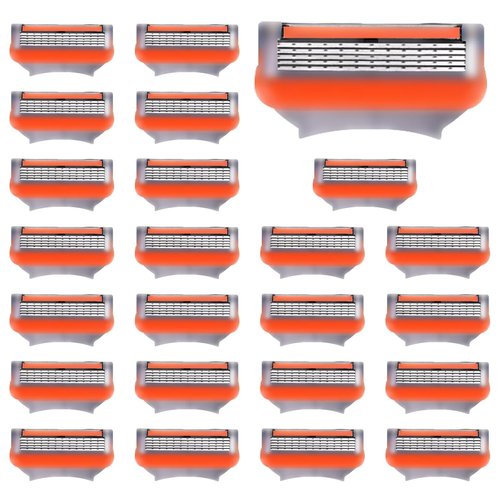 24 Pack Razor Blade Refills Compatible with Fusion 5 Razor – 5-Layer Precision Anti-Friction Blades for Manual Wet Shaving – Pivoting Head Design for Smooth, Close & Comfortable Shave (24)