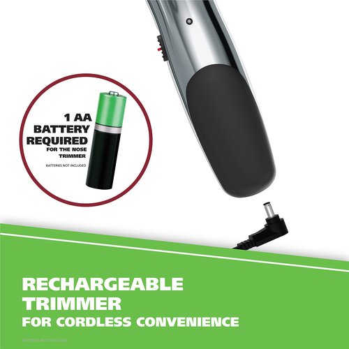 Wahl Groomsman Rechargeable Beard Trimmer kit for Mustaches, Nose Hair, and Light Detailing and Grooming with Bonus Wet/Dry Battery Nose Trimmer – Model 5622v