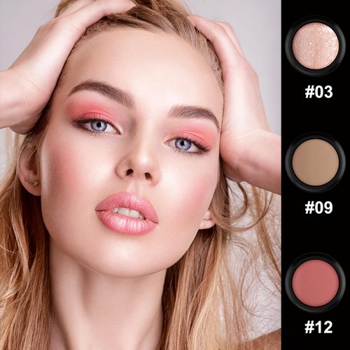 PHOERA Foundation,PHOERA CC+ Cream Color Correcting Anti Aging Hydrating Serum &SPF 25+,3 Pcs Cream Contour Stick Makeup Kit, Shades with Highlighter Stick, Blush Stick and Bronzer Contour Stick
