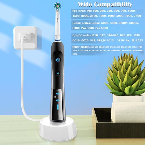 Electric Toothbrush Charger Base, BENACES Toothbrush Charger Dock, Replacement Inductive Charging Base Stand for Braun Oral-B Genius 9000, 8000, Pro Series & More