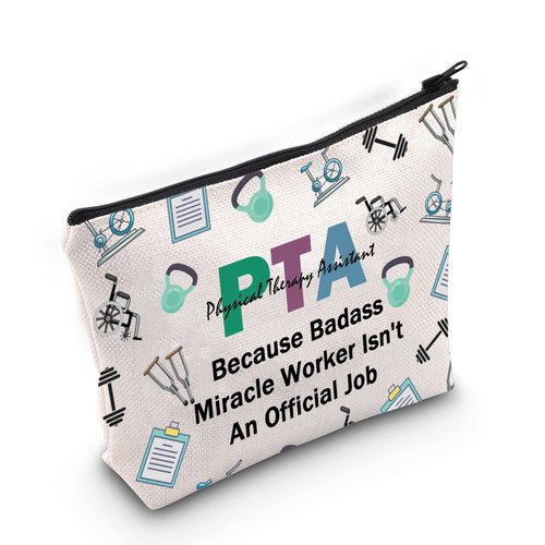 MNIGIU PTA Cosmetic Makeup Bag Physical Therapy Assistant Gift Physical Therapist Appreciation Gift PTA Graduation Gift (PTA Bag)