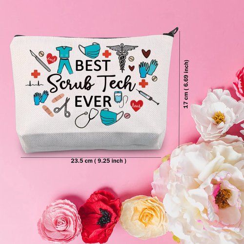TSOTMO Zipper Pouch Surgical Gift Best Scrub Tech Ever Gift Surgeon Gift Thank Gift For Surgical Nurse Doctor