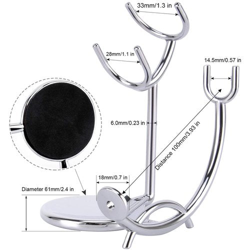 PerPro Straight Razor stand With Perfect double layer stainless steel Shaving Soap Bowl and Shaving Brush Natural Solid Wood Handle