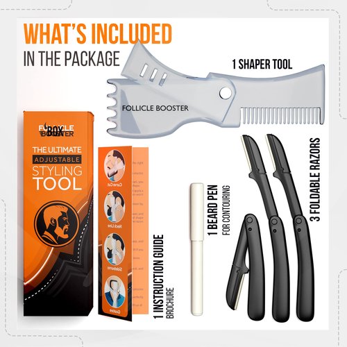 Beard Pencil Filler - DARK BROWN - and Complete Beard Shaper Kit