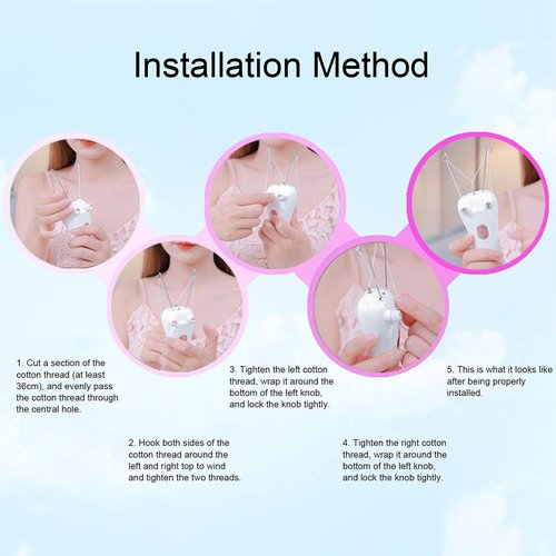 Ladies Facial Hair Remover Electric Women's Beauty Epilator, Cordless Electric Facial Threading Hair Removal for Women, Rechargeable Face Hair Remover Cotton Thread Epilator Body Hair Removal Device