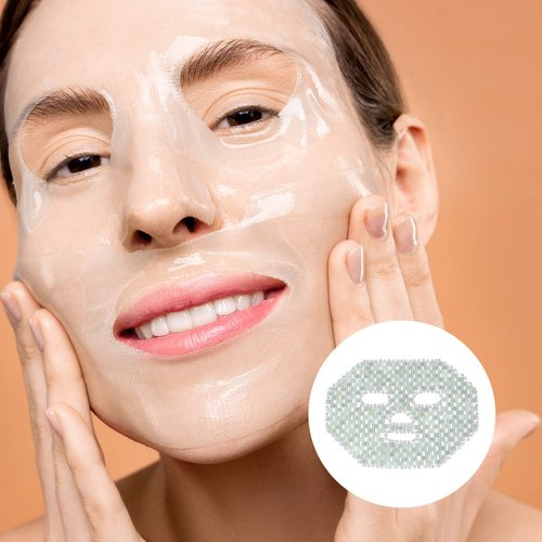 FRCOLOR Jade Facial Mask Natural Jade Stone Anti-Aging Facial Sleeping Eye Mask Beauty Skincare Massage Tool for Dark Circles & Puffiness, Facial Massage Tool