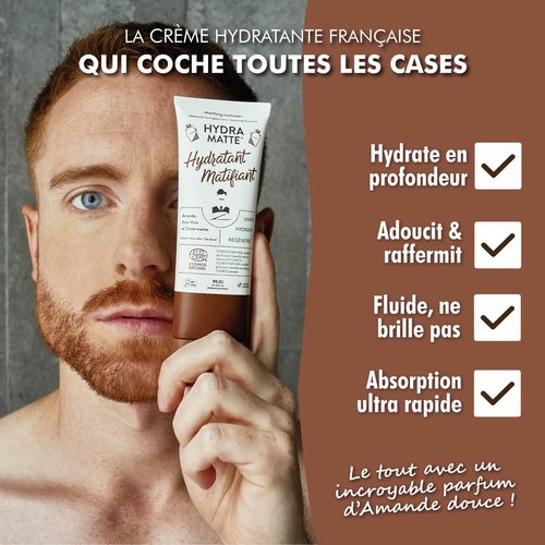 Monsieur BARBIER Crème de Soin Visage Hydratante/Matifiante Pour Homme Hydra Matte 75 ML