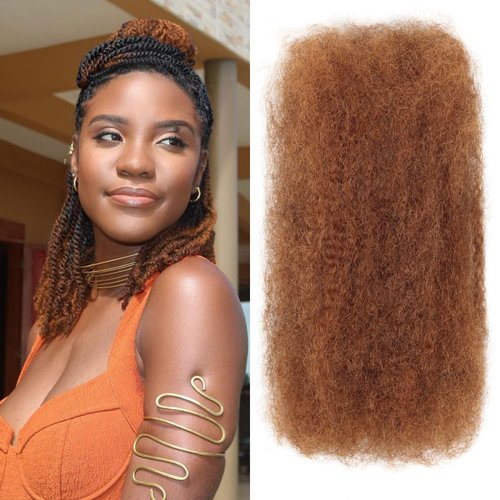 Vecago Afro Kinkys Bulk Human Hair, 4c Curly Hair for Permanent Sister Locs/Mini Twists/Braids/Repair Can Dye and Bleach(12 inch),#30