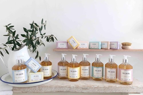 Fer à Cheval Marseille Liquid Soap Aqua Tangerine - Shea Butter & Almond Oil, Hydrating Hand Wash, Natural Ingredients - Set of 2, 500ml/16.9 f oz