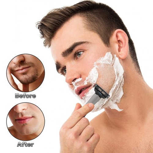 Razor Blade Refills for Men-24PCS Compatible with Mach 3 Razor Blades Refill Disposable Blade Manual Beard Trimmer Safety Replacement Shaver Heads Set