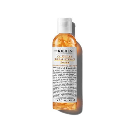 Kiehl's Calendula Herbal Extract Alcohol-Free Toner, Soothing Facial Toner for Normal to Oily Skin, Visibly Reduces Redness & Oil, Improves Skin Texture, Paraben-Free, Fragrance-Free - 4.2 fl oz
