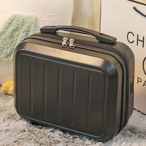 HAHONIA Travel Beauty Case Makeup Travel Case Hard case Material Hard Shell Cosmetic Organizer Bag with Elastic Band and Soft Handle Travel Bag for Toiletry Portable Mini ABS Carrying Suitcase