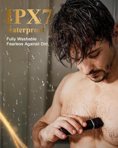 Beard Trimmer for Men,Manscape 3-in-1 Electric Razor Groin Groomer,IPX7 Waterproof Wet/Dry,Versatile Body Hair Trimmer for Ball/Beard/Nose,USB Rechargeable & Nose/Shaves Head,Silver