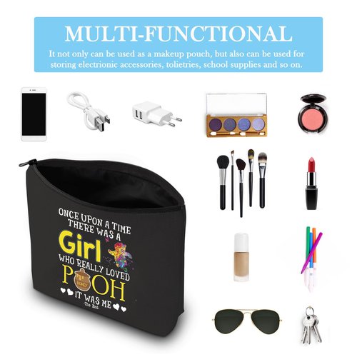 GJTIM Movie Inspired Bear Travel Bag Bear Accessories Bear Zipper Pouch for Bear Lovers (Loved P BLK)