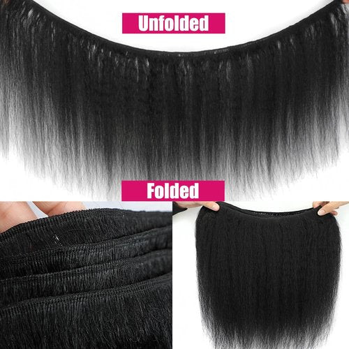 20 inch Kinky Straight Bundles Yaki Straight Human Hair Bundles 100% Unprocessed Brazilian Virgin Hair Kinky Straight Human Hair For Black Women