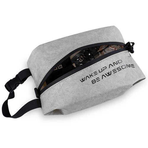 Maplerich Eco-Friendly Travel Toiletry Bag for Men & Women - Lightweight Waterproof Cosmetic Bag, Small Hygiene Organizer for Toiletries， Wet Bag, Perfect for Travel, Gym, or Daily Use (Grey)
