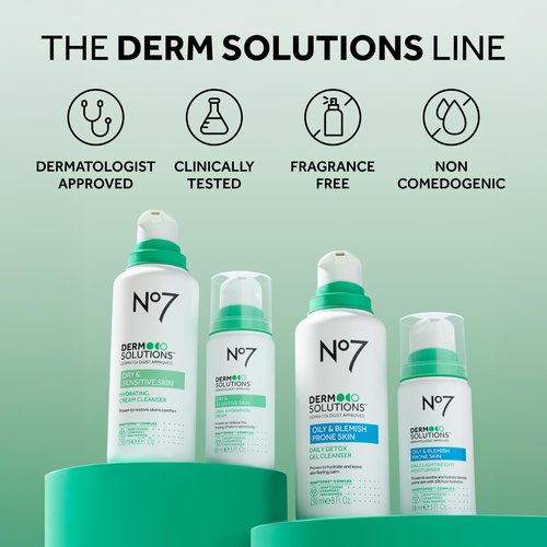 No7 Derm Solutions Hydrating Facial Cleanser & 100hr Face Moisturizer - With Ceramides, Niacinamide & Adaptogens to Maintain Skin's Moisture Barrier - For Dry & Sensitive Skin (2-Item Bundle)