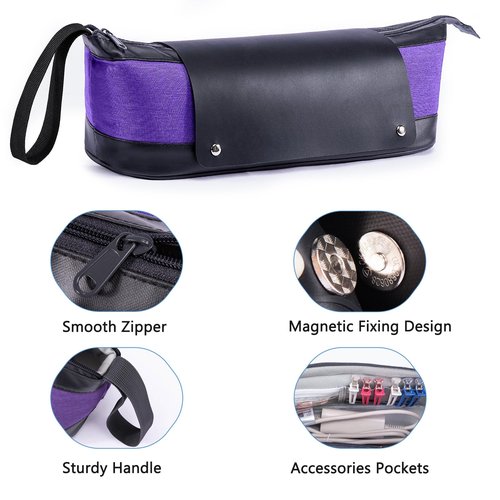 ELCUPA 2IN1 Hair Tools Travel Bag with Removable Heat Resistant Mat Curling Iron Travel Case, Hair Dryer Organizer for Flat Irons, Straighteners and Haircare Accessories, Hot Tools Travel Bag Hair