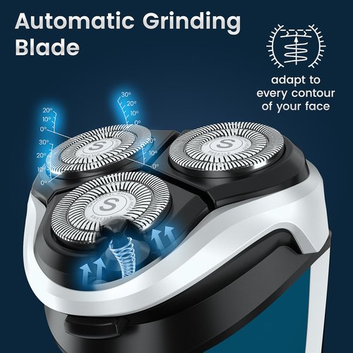 SweetLF Men's Electric Razor | Wireless Charging | Long Battery Life | 3-Blade Design | Wet & Dry Shaving