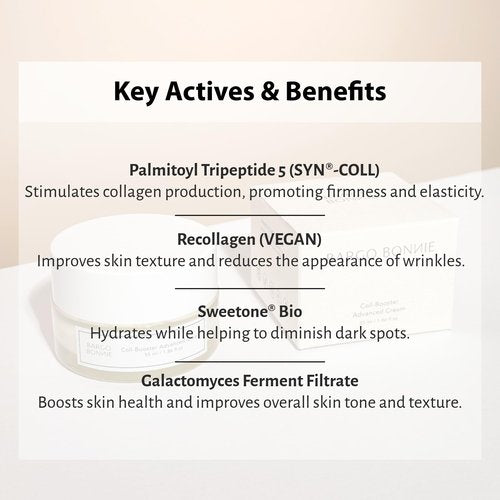 BARGO BONNIE Coll-Booster Advanced Cream | Collagen Boosting Facial Moisturizer for All Skin Types | 1.86 fl oz