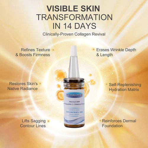 INNOCOSVATE Matrixyl 3000 100% Pure Serum - 0.68 fl Oz Undiluted Reduce Wrinkle, Daily Skin Care Booster for IDY,Fragrance-Free